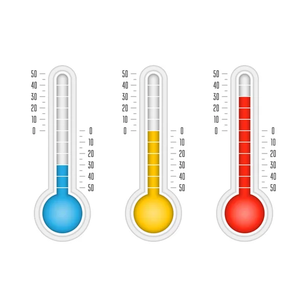 Ícones vetoriais de temperatura . — Vetor de Stock