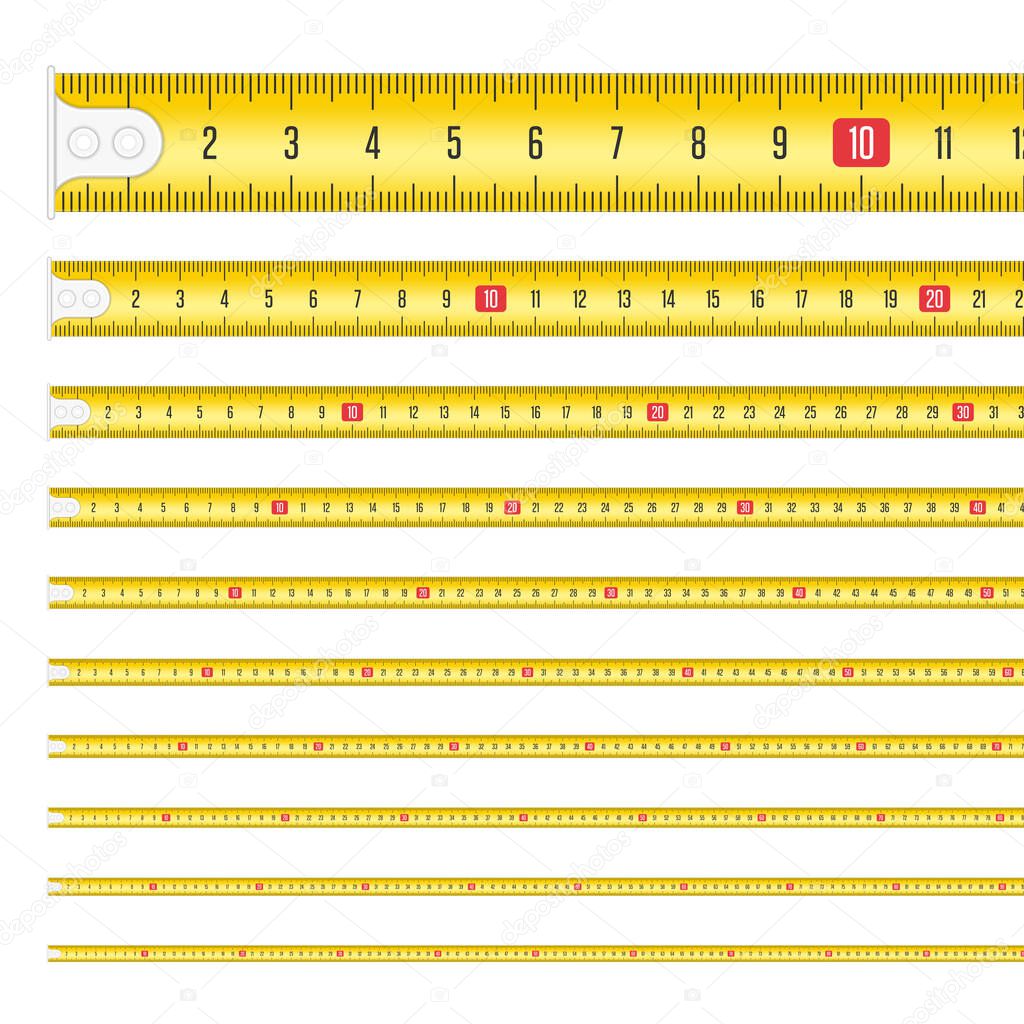 Tape measure in centimeters.