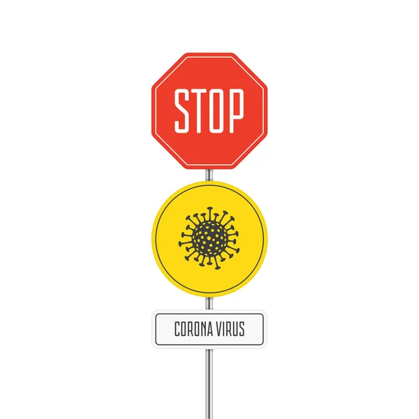Perigo vírus sinal de estrada . —  Vetores de Stock