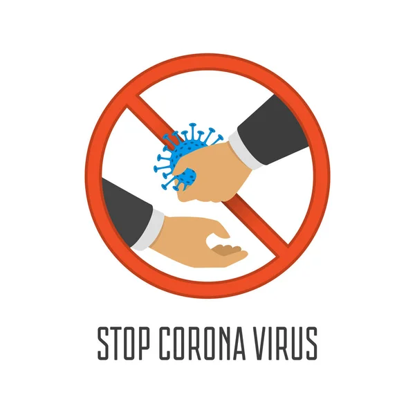 Corona virus stoppa vektor tecken. — Stock vektor