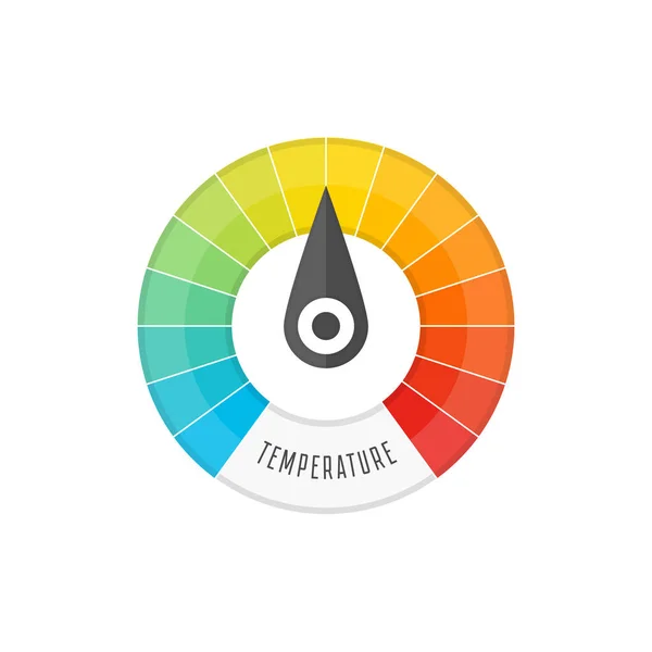 Ronde temperatuurmeter. — Stockvector