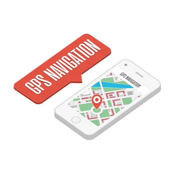 Navigazione GPS su smartphone. — Vettoriale Stock