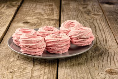 Marshmallow. Pudra şekeri. Tatlılar. Makro.