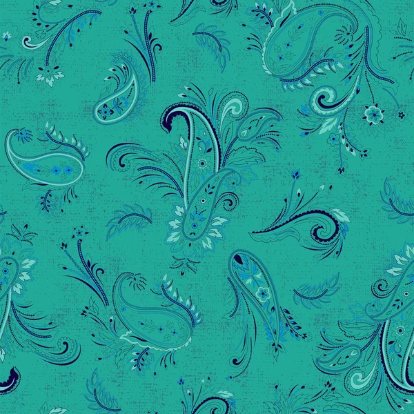 Бесшовный Многоцветный Элегантный Традиционный Пейсли Узор Текстурой Заднем Плане Современная — стоковый вектор