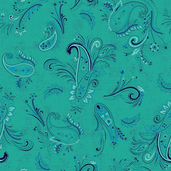 Sans Couture Multicolore Élégant Motif Paisley Traditionnel Avec Texture Arrière — Image vectorielle