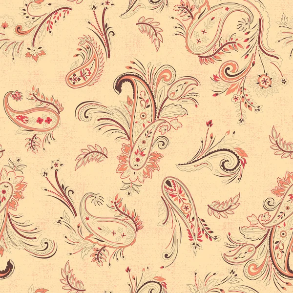 Seamless Multicolor Elegant Traditional Paisley Pattern Texture Background Modern Graphical Royaltyfria Stockvektorer