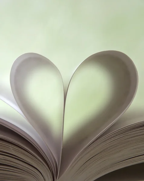 Open book, heart