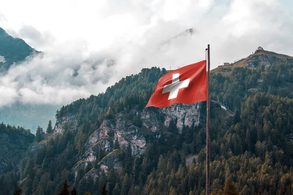 Bayrak İsviçre görünümü — Stok fotoğraf