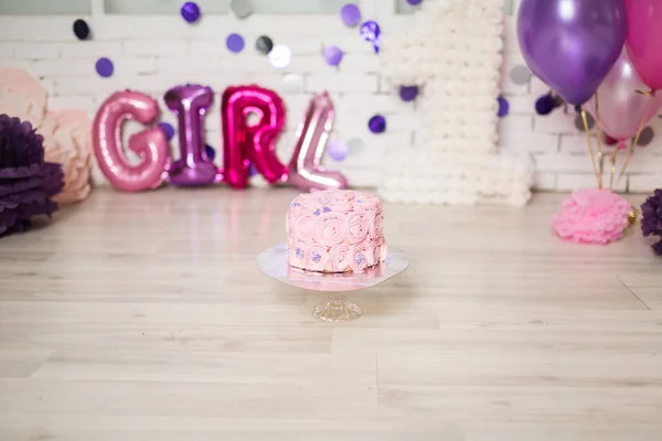 Pierwsze urodziny tort Smash chwile — Zdjęcie stockowe