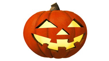 Cadılar Bayramı Balkabağı beyaz arka plan üzerinde gösterimi