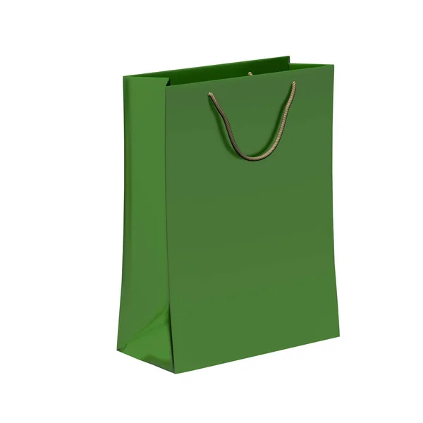 Подарочный пакет из зеленой бумаги — стоковое фото