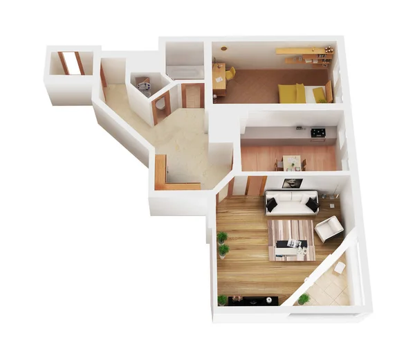 3d plan de renderizar apartamento —  Fotos de Stock