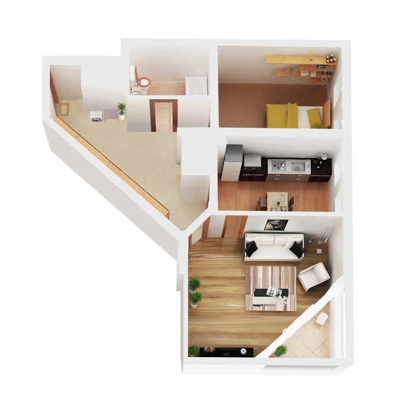 3d plan de renderizar apartamento — Foto de Stock