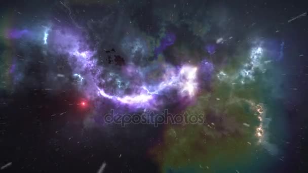 abstraktní barevná animace s prostorem a hvězdami