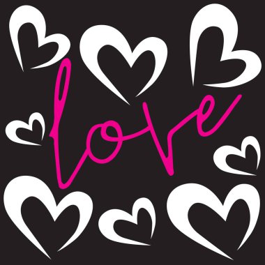 Güzel Kalp Çizgisi Sanat Vektörü İllüstrasyonu