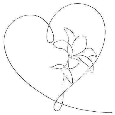Çiçek Sanatı Vektörü İllüstrasyonlu Kalp