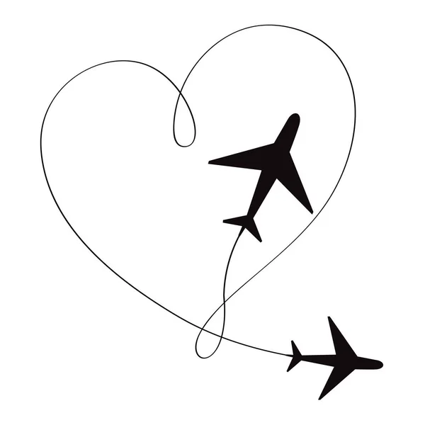 Plane Line Symbol Vector Illustration — Stock Vector