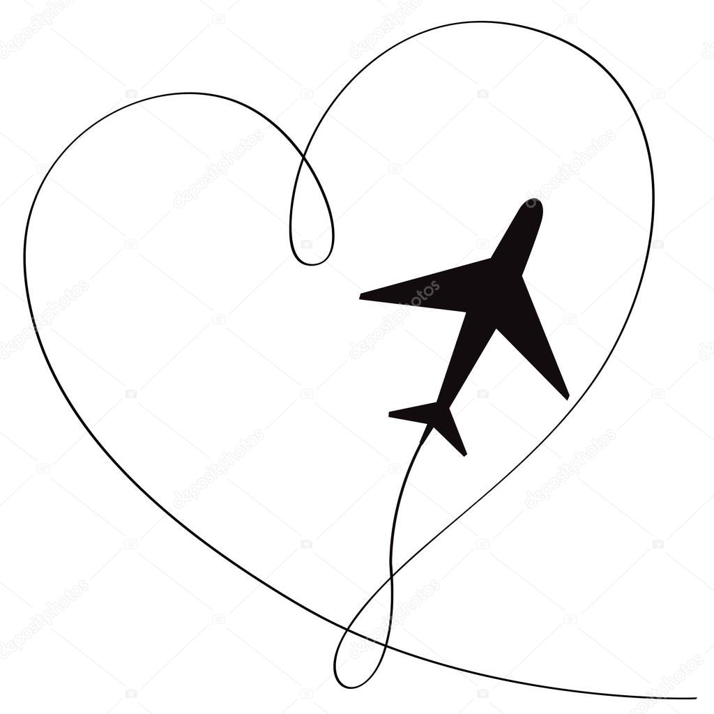Plane line symbol vector illustration