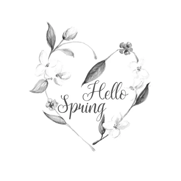 Красивая Акварель Весенний Цветок Иллюстрация — стоковое фото