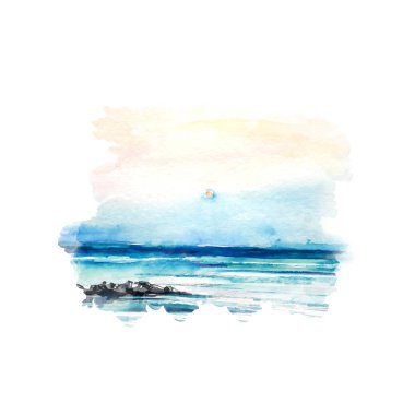 Suluboya Deniz Boyası Resim Çizimi