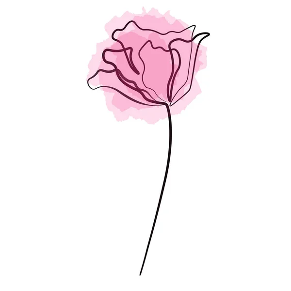 美しい花のラインベクトルイラスト — ストックベクタ