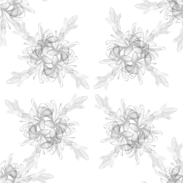 Vacker Tropisk Blomma Botanik Konst Illustration — Stockfoto