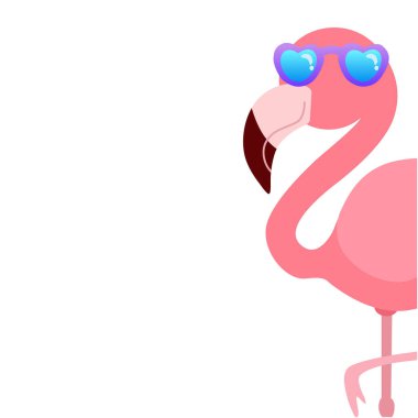 Pembe sevimli pembe flamingo vektör illüstrasyon