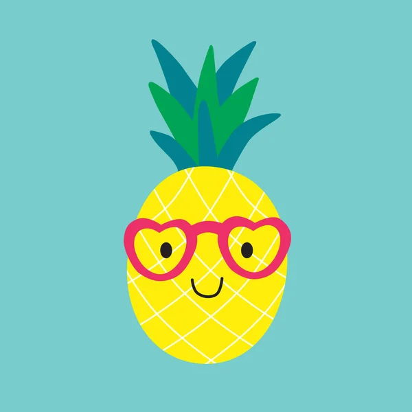 Pineapple Hello Summer Art Illustration — стоковий вектор