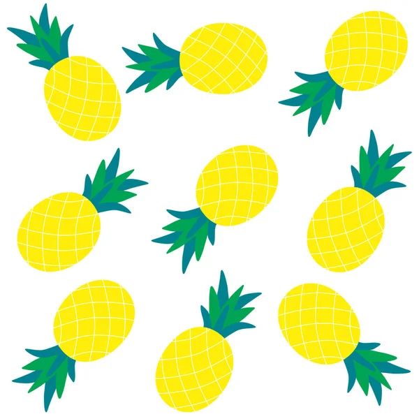 Pineapple Hello Summer Art — стоковый вектор