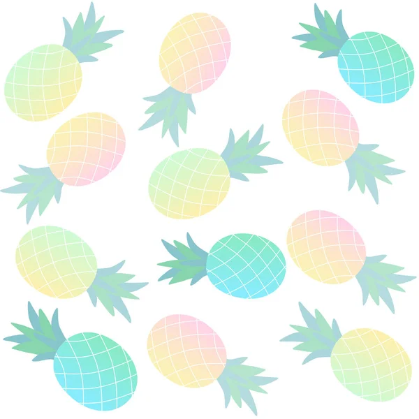 Ananas Eté Art Arrière Plan Illustration — Image vectorielle