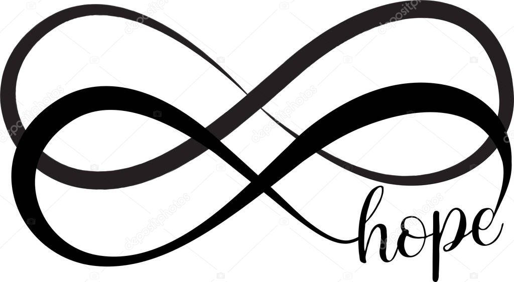 Elegant, hope, infinity sign, vector illustration