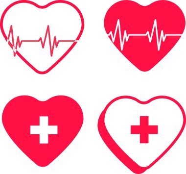 Kalp seti, kardiyoloji çizgisi ve kalbi çapraz