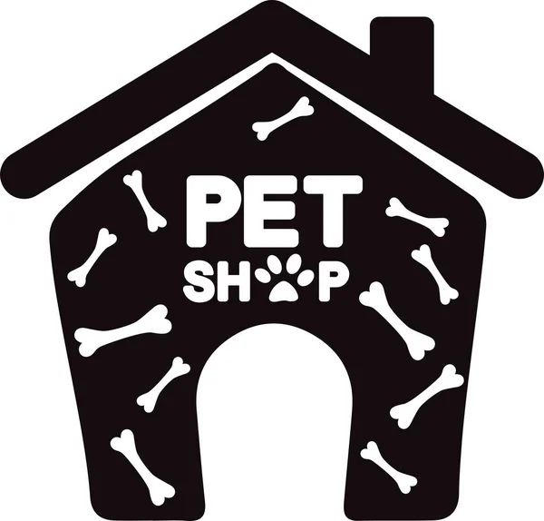 Cute Animal Pet Shop Logo Vector Illustration — Stock Vector