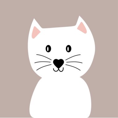 Sevimli Hayvan Suratı, logo, vektör illüstrasyonu