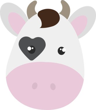 Sevimli Hayvan Suratı, logo, vektör illüstrasyonu