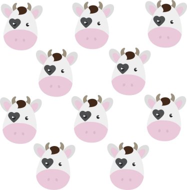 Sevimli Hayvan Suratı, logo, vektör illüstrasyonu