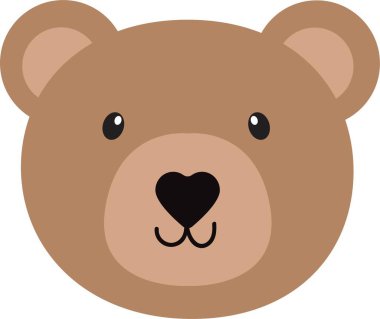 Sevimli Hayvan Suratı, logo, vektör illüstrasyonu