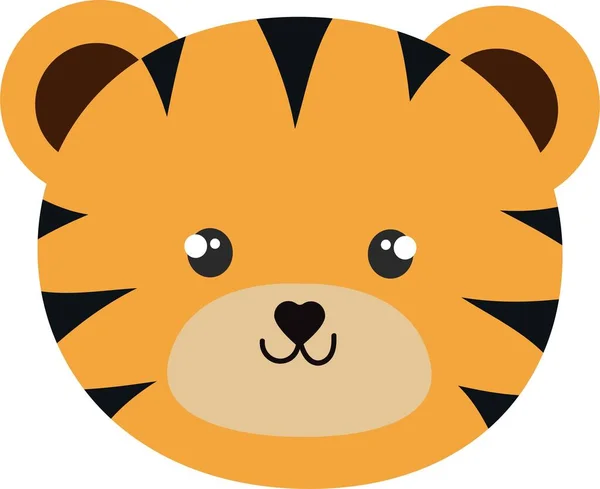 Mignon Animal Visage Logo Illustration Vectorielle — Image vectorielle