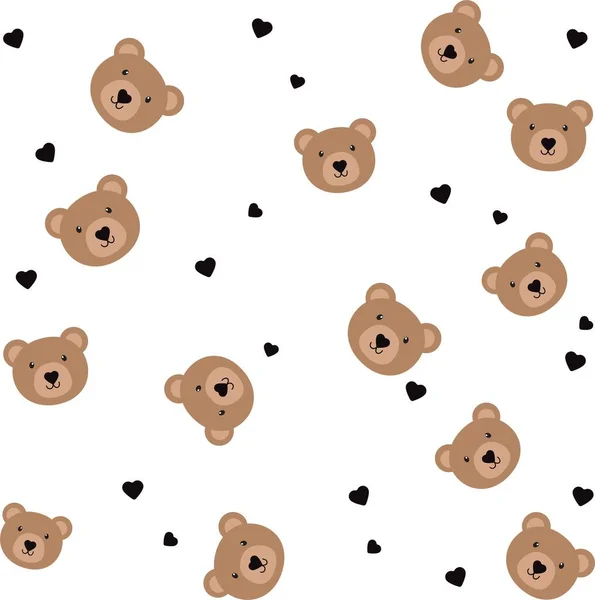 Cute Bears Pattern Vector Background — стоковий вектор