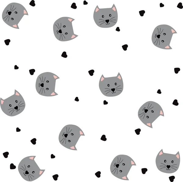 Cute Cats Pattern Vector Background — стоковий вектор