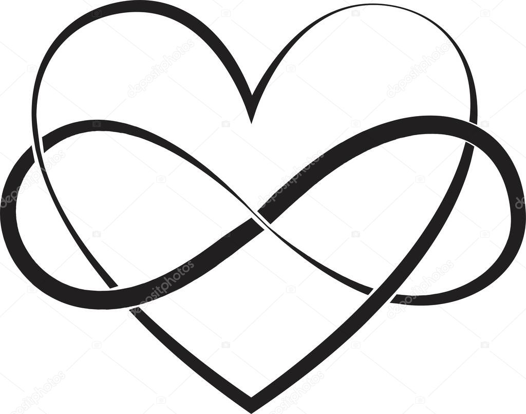 Elegant, heart, symbol, vector illustration