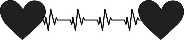 心臓学ラインと心臓ベクトル背景イラスト — ストックベクタ