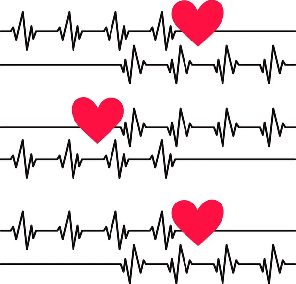 Cardiologia Linha Coração Vetor Ilustração Fundo —  Vetores de Stock