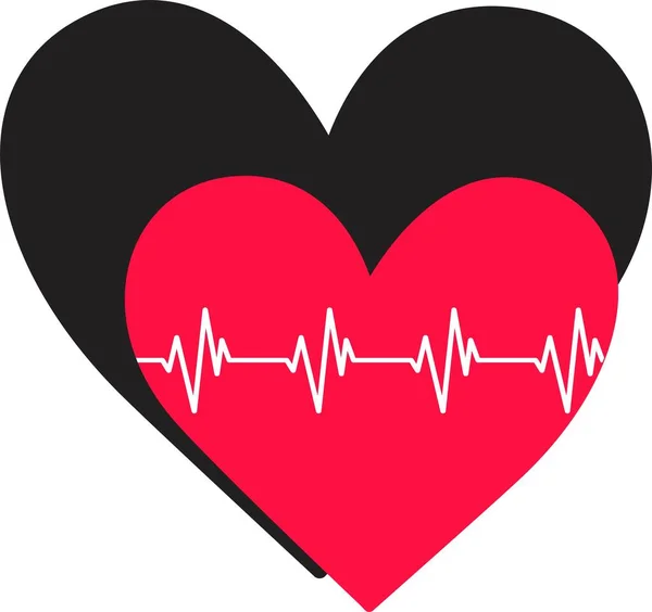Kardiologie Linie Und Herz Vektor Hintergrundillustration — Stockvektor