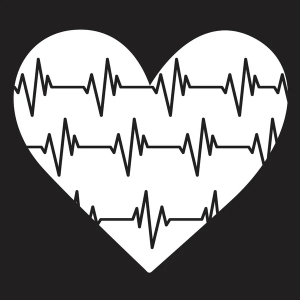 Kardiologie Linie Und Herz Vektor Hintergrundillustration — Stockvektor