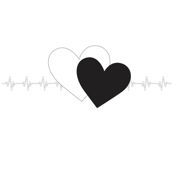 Kardiológiai Vonal Szív Vektor Háttér Illusztráció — Stock Vector