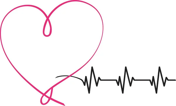 Ligne Cardiologie Coeur Vecteur Illustration Fond — Image vectorielle