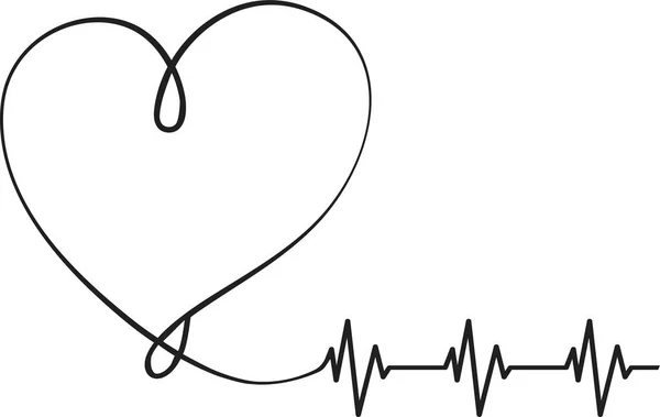 Kardiologie Linie Herz Vektor Hintergrundillustration — Stockvektor