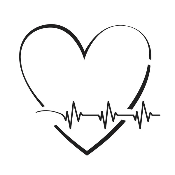 Línea Cardiología Corazón Vector Ilustración Fondo — Vector de stock