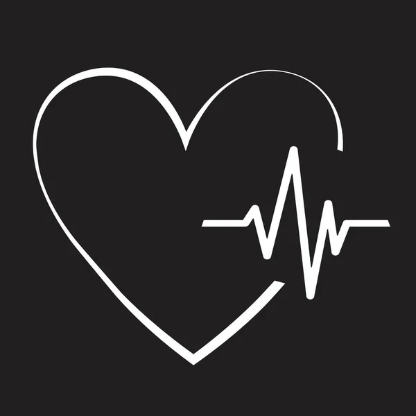 Cardiology Line Heart Vector Background Illustration — Stock Vector